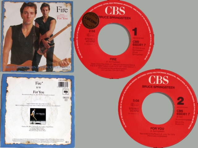 Bruce Springsteen - FIRE / FOR YOU